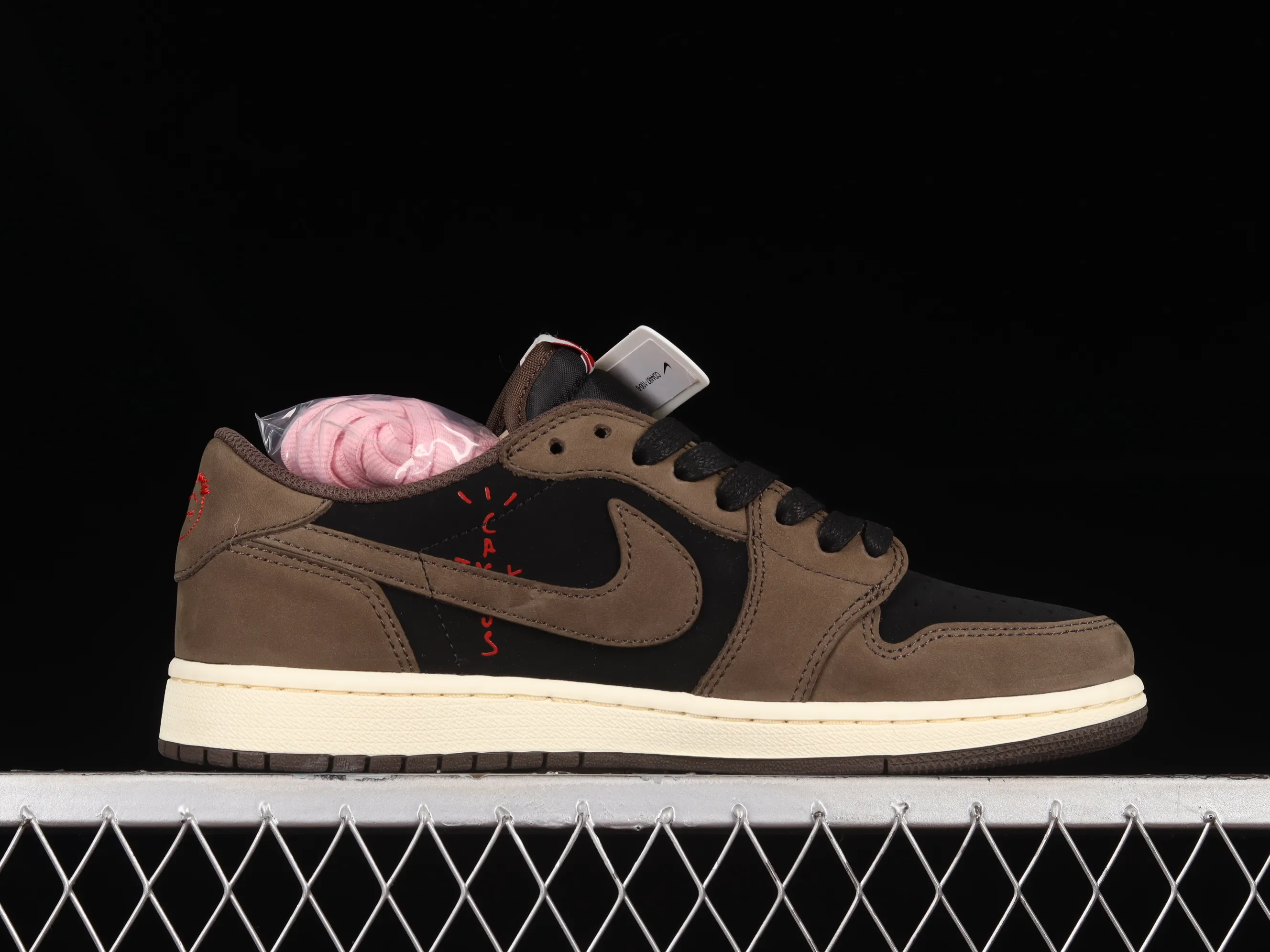 All categories Air Jordan Jordan series basketball shoes Air Jordan 1 Low LW version Travis Scott x Jordan 1 low AJ 1 OG barb reverse hook grimace low top CQ4277-001